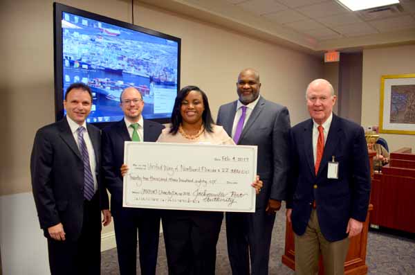 JAXPORT recently presented checks worth more than $34,500 to the United Way of Northeast Florida and Community Health Charities