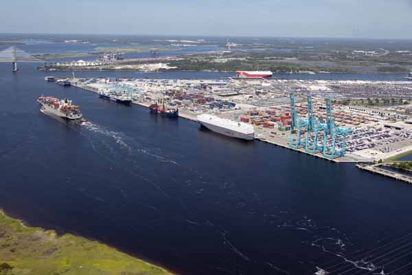 Aerial view of Port of Jacksonville Florida photograph taken May 2018