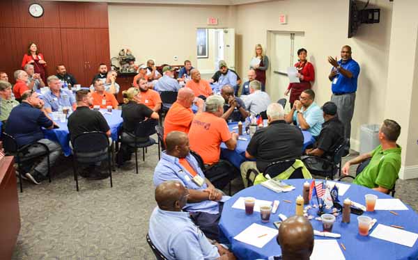 JAXPORT recognized its 46 veteran employees with a special Veterans Day luncheon served by the port’s executive team. JAXPORT’s senior leadership has served lunch to this group in gratitude for their military service for the past six years.