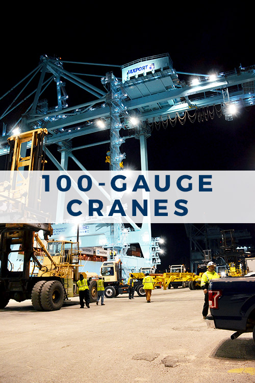 100-gauge cranes at JAXPORT