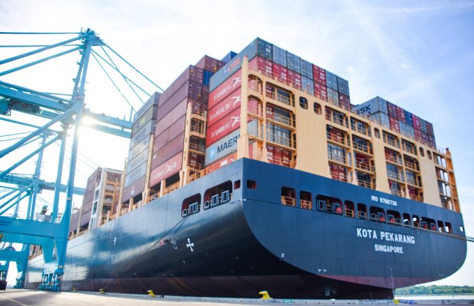 Containership at JAXPORT in Jacksonville Florida