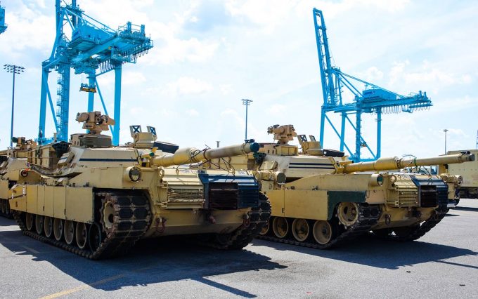 Military tanks on JAXPORT's terminals