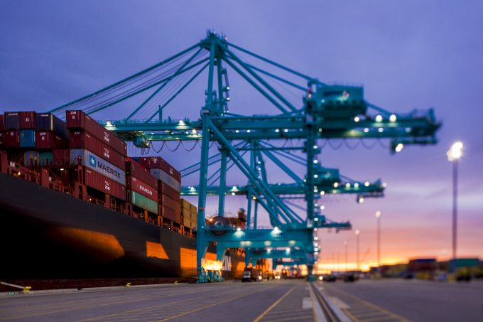 Container ship at JAXPORT