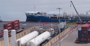 LNG-powered vessel being fueled at JAXPORT