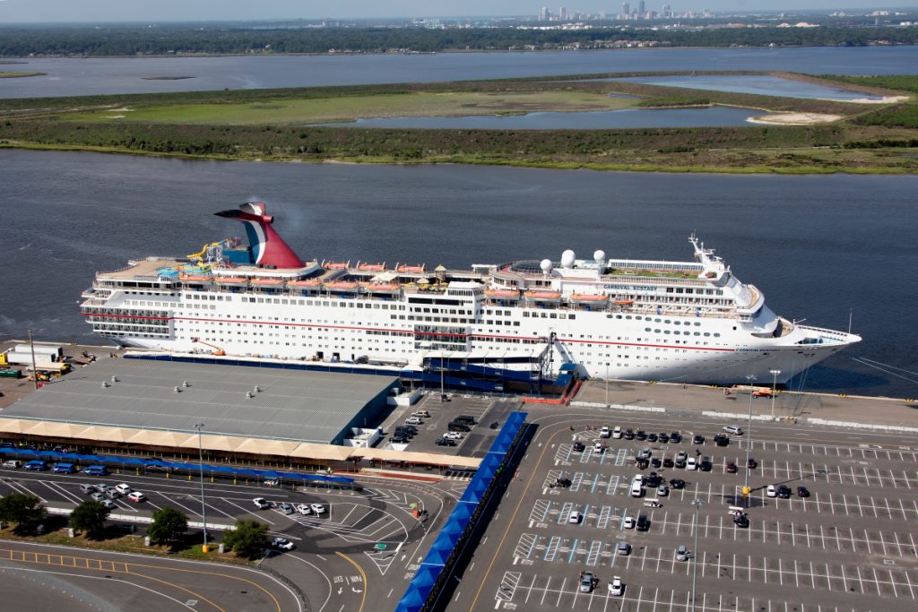Aerial view of Cruise ship Carnival