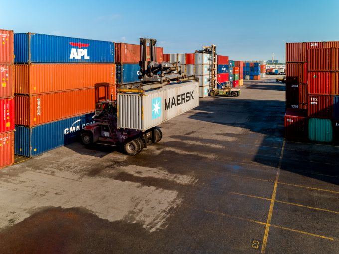 Stacks of containers at JAXPORT