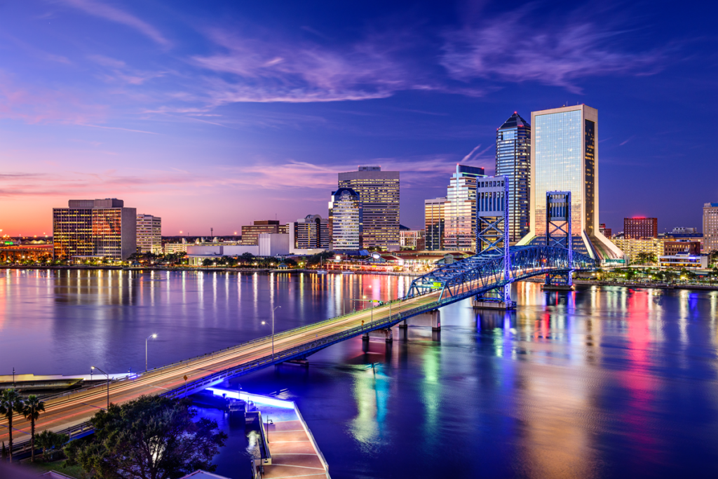 Jacksonville skyline at night