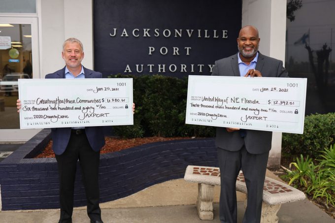 JAXPORT Board Chairman Jamie Shelton (L) and CEO Eric Green