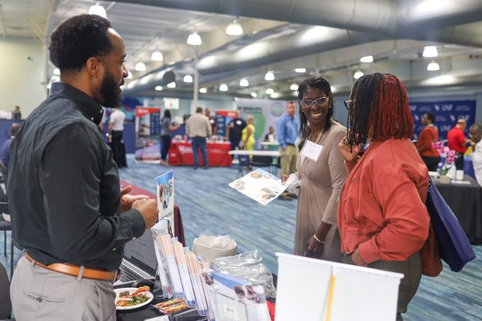 Attendees checking in to JAXPORT event Small Business Day