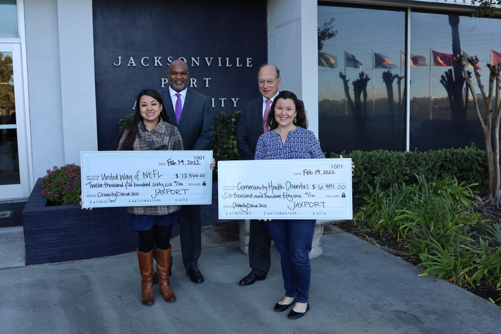JAXPORT Charity Drive check presentation