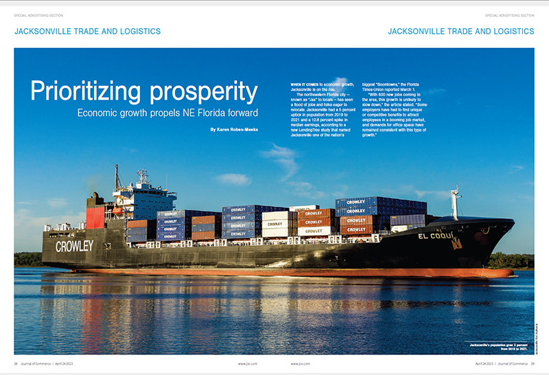 Jacksonville Trade and Logistics special section of the Journal of Commerce