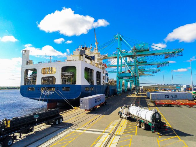 TOTE maritime ship at JAXPORT