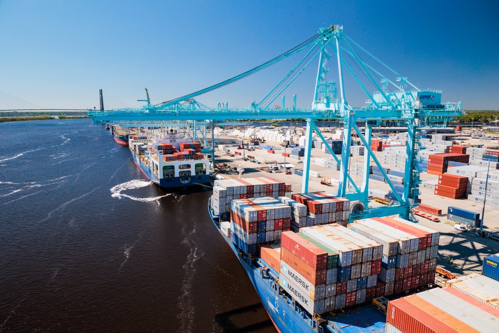 Container ships at JAXPORT