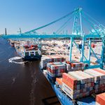 Container ships at JAXPORT