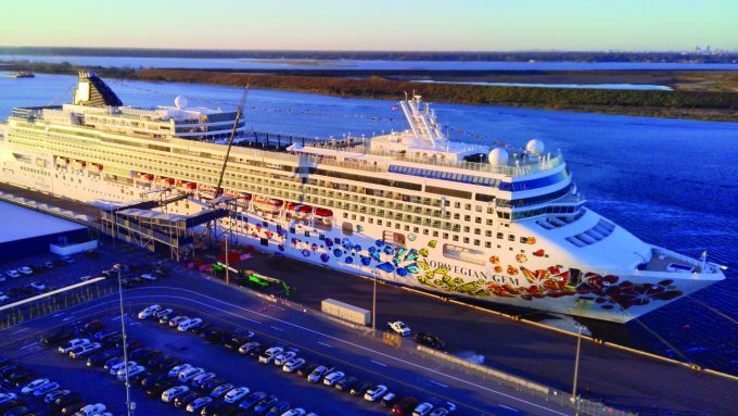 a cruise ship docked at JAXPORT