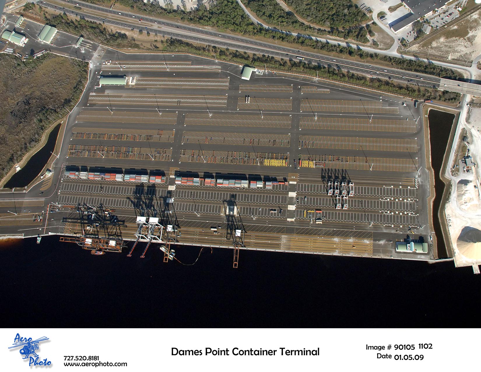 Aerial image of JAXPORT's Dames Point terminal when it opened in 2009