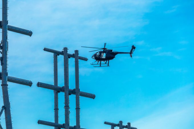 Helicopter operations began supporting the next step in JEA’s work to raise the electric transmission lines spanning the St. Johns River at Fulton Cut.